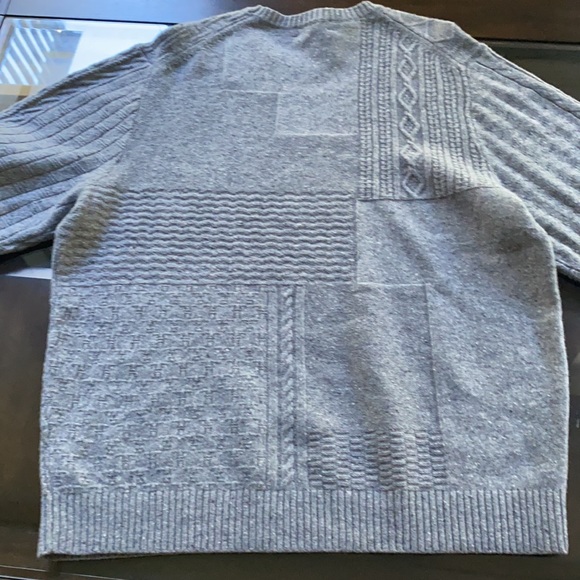 DANIEL CREMIEUX Gray Heather SPECKLED Merino Wool Crew Neck Sweater - Picture 6 of 7